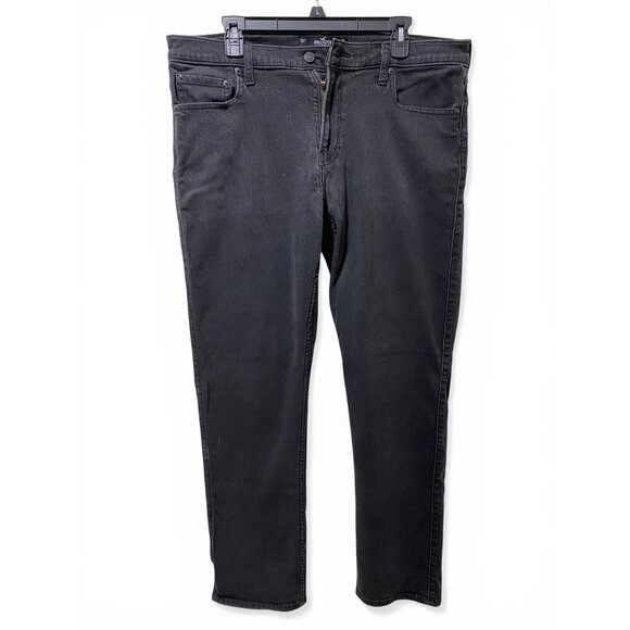 Hollister Other - Hollister Slim Straight Mens Black Jeans Size W36 L32 Advanced Stretch